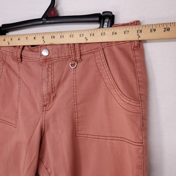 Pilcro Utility Pants Womens Size 33 Slim Straight Leg Raw Hem Chino Ankle - Picture 6 of 14